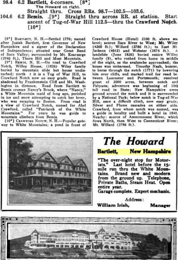 Howard Hotel Ad Auto Blue Book 1917