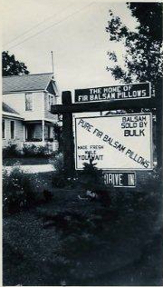 Seavey Ward House, Balsam Pillows Sign
