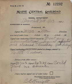 railroad signal report
