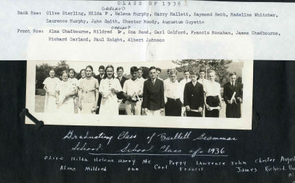 Bartlett NH grammar school class of 1936