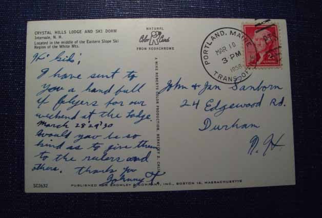 Crystal Hills Postcard 1958
